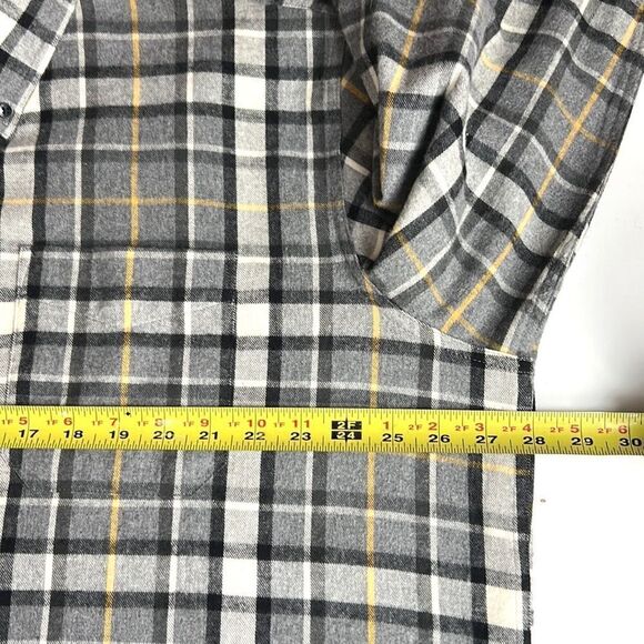 L.L. Bean Gray Plaid Cotton Flannel Long Sleeve Button Down Shirt XL - XXL - Picture 12 of 12